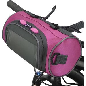 Fietstas stuurtas met smartphone houder – waterdicht – Fiets tas stuur – Smartphone houder fiets – T/M 6.2 inch - roze