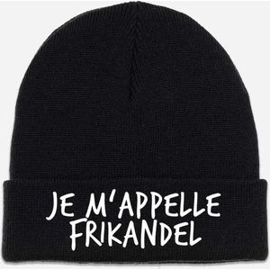 Muts Je m'appelle frikandel - Beanie - Winter - Heren - Dames - One-size - Acryl - zwart