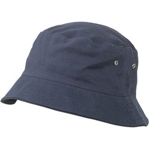 Vissershoedje donkerblauw - bucket hat - zonnehoedje van katoen - S/M
