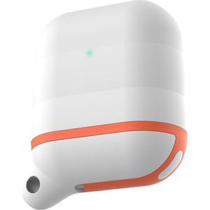 By Qubix - AirPods Hoesje - Waterproof Series - Wit + Oranje - Siliconen