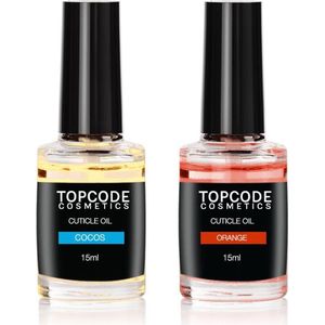TOPCODE Cosmetics - 2x Nagelriemolie - sinaasappel - cocos - 15ml - Cuticle oil