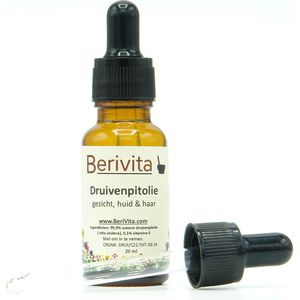 Druivenpitolie Puur 20ml Pipetfles - Huidolie en Haarolie - Grape Seed Oil