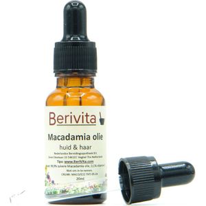 Macadamia Olie Puur 20ml Pipetfles - Huidolie en Haarolie
