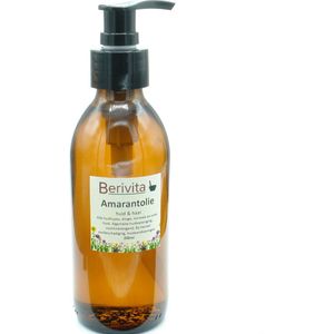 Amarant Olie Puur 200ml Pompfles - Glas - Amarantolie voor Huid en Haren