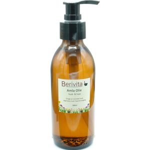 Amla Olie Puur 200ml Pompfles - Glas - Huidolie en Haarolie - Gooseberry Seed Oil