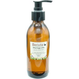 Moringa Olie Puur 200ml Pompfles - Glas - Huidolie en Haarolie