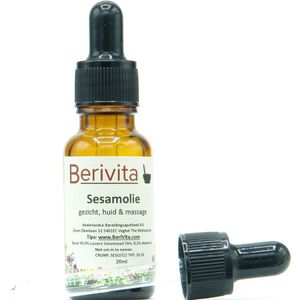 Sesamolie Puur 20ml Pipetfles - Huidolie en Haarolie