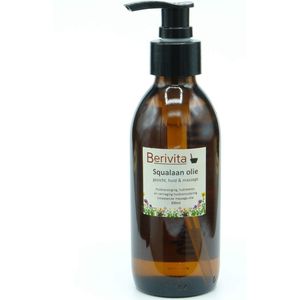 Squalaan Olie 200ml Pompfles - Huidolie uit Olijven - 100% Plantaardig - Squalane Oil