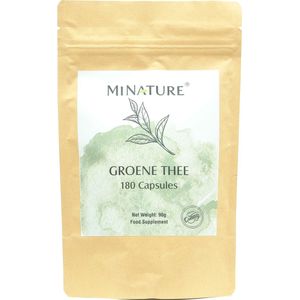 Groene Thee Capsules 180 stuks - 450mg Groene Theeblad poeder per Vegan Capsule - Matcha, Green Tea - 100% Plantaardig