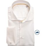 Ledub - Slim Fit Overhemd - Beige - Twill - Strijkvrij - Heren