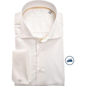 Ledub - Slim Fit Overhemd - Beige - Twill - Strijkvrij