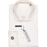 Ledub - Slim Fit Overhemd - Beige - 100% Katoen - Strijkvrij