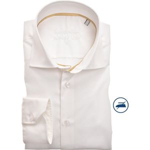 Ledub - Slim Fit Overhemd - Beige - 100% Katoen - Strijkvrij