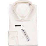 Ledub - Beige Effen Overhemd - 100% Katoen - Haifisch Kraag - Lange Mouwen