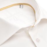 Ledub - Beige Effen Overhemd - 100% Katoen - Haifisch Kraag - Lange Mouwen