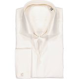 Ledub - Effen Overhemd - Wit - 100% Katoen - Haifisch Kraag - Lange Mouwen