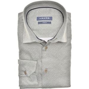 Ledub - Modern Fit Overhemd - Donkergroen - Strijkvriendelijk - 97% Katoen 3% Elastaan