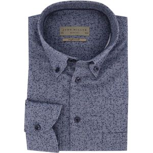 John Miller - Slim Fit - Overhemd - Blauw - Katoen