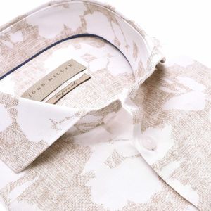 John Miller - Informal Overhemd - Blauw - Tailored Fit - Enkele Manchetten