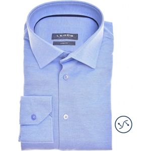 Ledub slim fit overhemd, middenblauw
