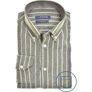 Ledub modern fit overhemd, middengroen gestreept