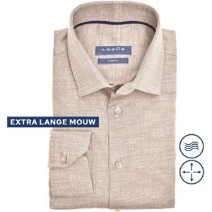 Ledub - Overhemd - Beige - Katoen/Elastaan
