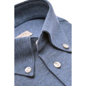 John Miller - Overhemd - Gemeleerd Donkerblauw - Katoen/Polyamide