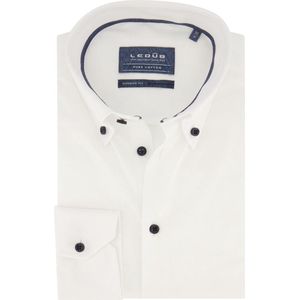 Ledub - Modern Fit Overhemd - Wit - Katoen