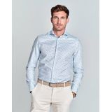 Business overhemd John Miller lichtblauw geprint katoen Slim Fit