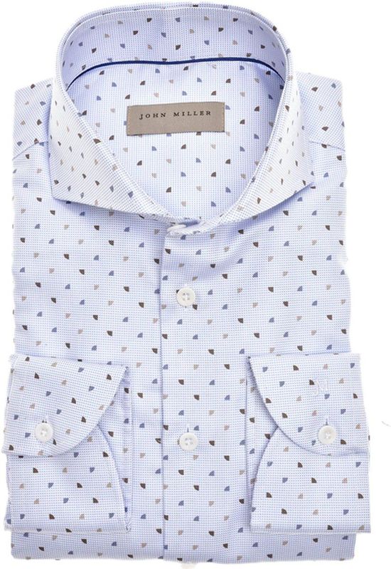 Business overhemd John Miller lichtblauw geprint katoen Slim Fit