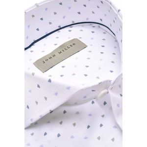 John Miller - Slim Fit Overhemd - Wit - Katoen