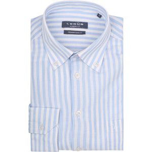 Ledub modern fit overhemd, lichtblauw met wit gestreept