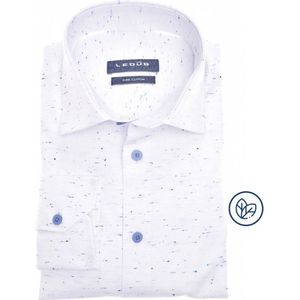 Ledub - Modern Fit Overhemd - Wit - Poplin - Lange Mouwen