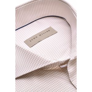 John Miller - Overhemd - Bruin - Geruit - Katoen - Slim Fit