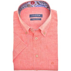 Ledub modern fit overhemd, korte mouw, lichtrood
