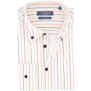 Ledub - Overhemd - Wit - Katoen - Gestreept