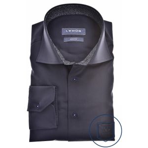 Ledub - Modern Fit Overhemd - Donkerblauw - Strijkvrij - Heren