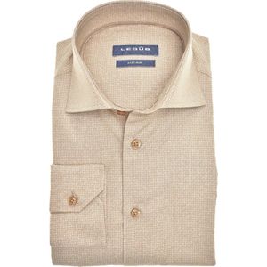 Ledub - Modern Fit Overhemd - Beige - Katoen