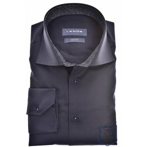 Ledub - Modern Fit - Overhemd - Navy - Katoen
