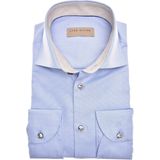 John Miller - Slim Fit Overhemd - Lichtblauw - Katoen
