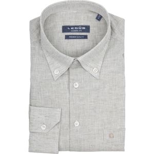 Ledub - Modern Fit Overhemd - Lichtgroen - Katoen/Linnen