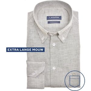 Ledub - Modern Fit Overhemd - Middengroen - Structuur - Easy Iron Kwaliteit