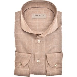 John Miller - Overhemd - Bruin Geruit - Katoen