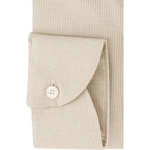 John Miller - Business Overhemd - Beige - Katoen - Geprint