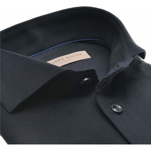 John Miller - Overhemd - Zwart - Katoen - Lange Mouw