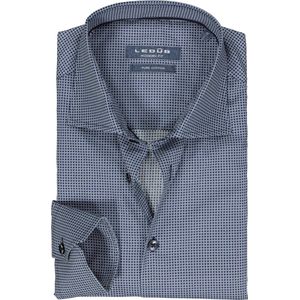 Ledub - Blauw Fantasie - Overhemd - 100% Katoen - Haifisch Kraag - Lange Mouwen