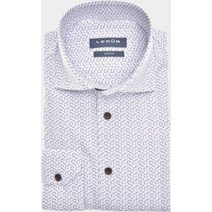Ledub modern fit overhemd, popeline, lichtblauw dessin