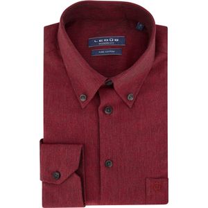 Ledub - Modern Fit Overhemd - Rood - Katoen