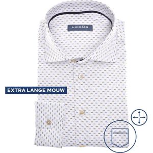 Ledub - Modern Fit Overhemd - Middenblauw - Popeline - Strijkvriendelijk