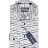 Ledub - Modern Fit Overhemd - Blauw - Poplin - Lange Mouwen